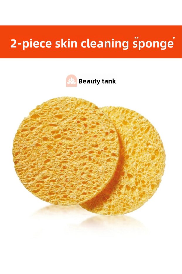 2-Pack Face Washing Sponge, Yellow Skin Cleansing Sponge