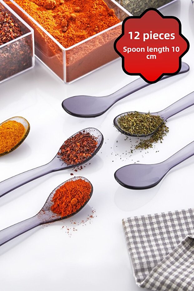 12 Pcs Gray Spice Honey and Serving Spoon Mit1138
