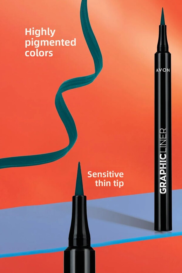 Graphic Pattern Liquid Eyeliner - Sharp Tip, Sea Emerald - 5