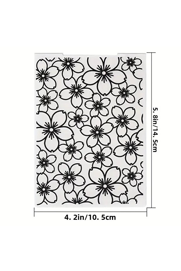 black 1Pc Embossing Folder Flowers Pattern Plastic Embossing Folder Machine Template for Card Making - 7