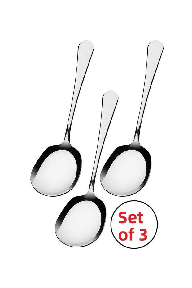 3 قطع ملاعق تقديم ستيل 21 سم