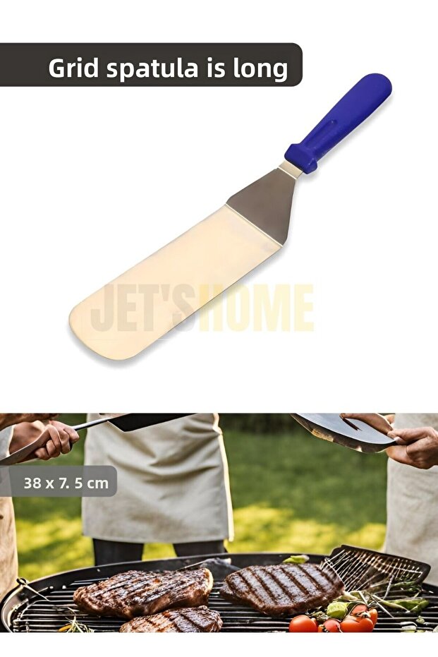 Barbecue Spatula Stainless Grill Spatula Steel Hamburger Spatula 38 cm