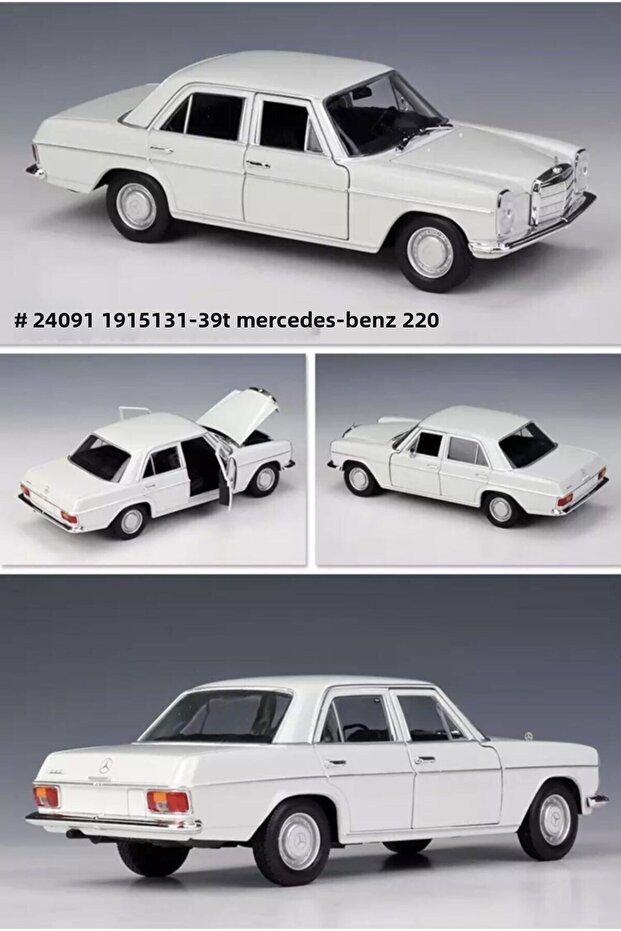 Benz 220 1-24 Die Cast Metal Model Car Original Licensed White