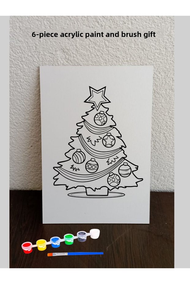 Christmas Tree Wooden Painting, Kindergarten Children's Painting Activity, Wooden Painting Set, Kindergarten Activity