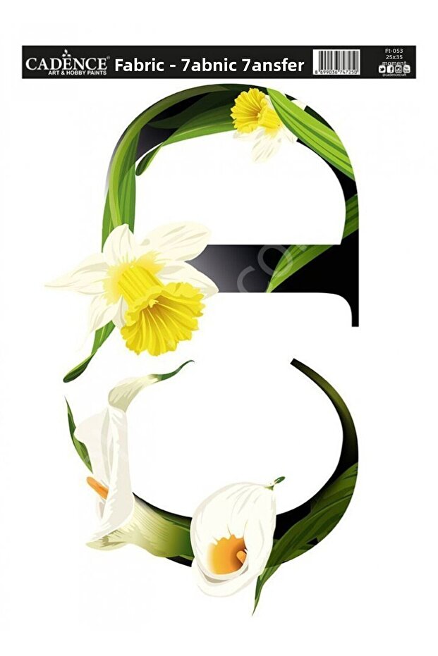Kt-53 Cadence Fabric Transfer 25X35 Floral Letter Series