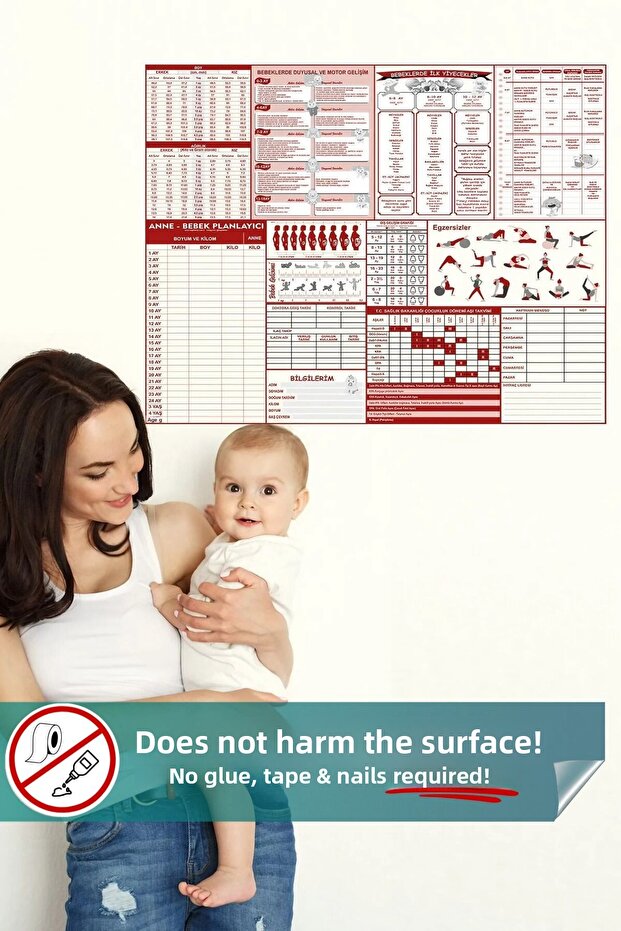 Mother Baby Development Planner - Self-Holding Non-Adhesive Smart Paper Writing Board