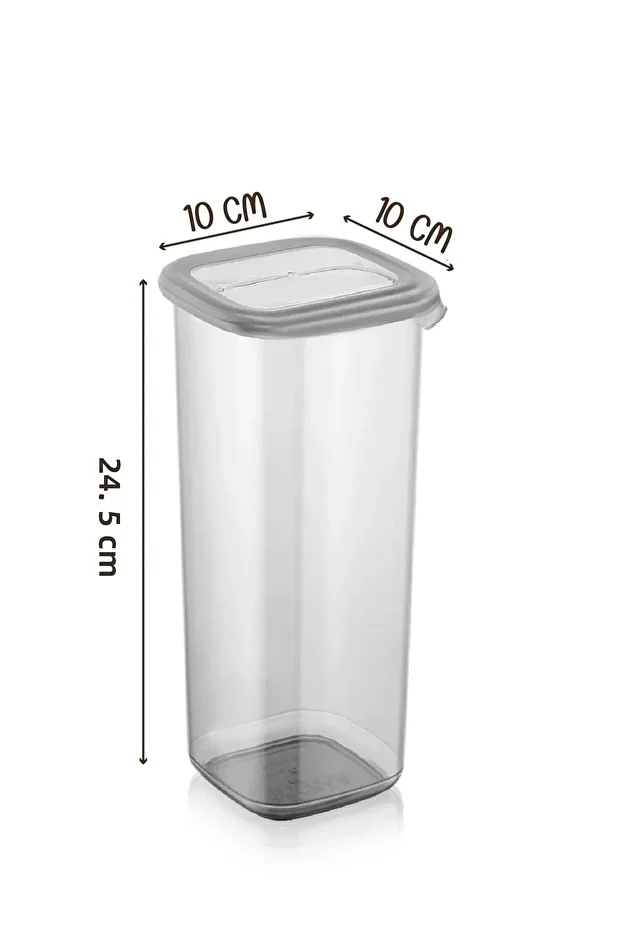 Set of 9 Square Square Food Storage Containers with Jumbo Size Label 1750 ml - Hard Lid Large Jar - 2