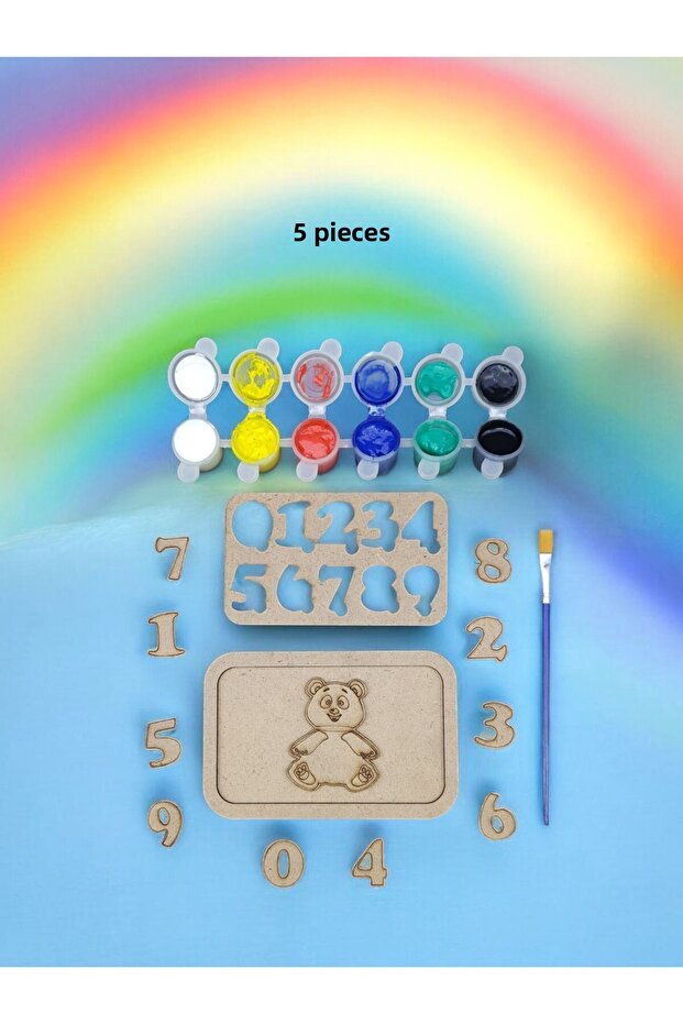 Wooden Puzzle Alphabet and Numbers Painting Set, Kids Say Learn to Paint...