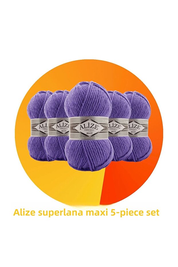 Superlana Maxi Set of 5 Thick Hand Knitting Yarn 851 Fan Flower