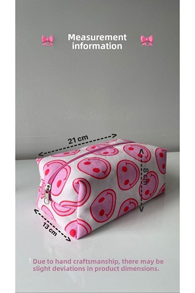 Large Size Red Heart Patterned Makeup Bag - 6