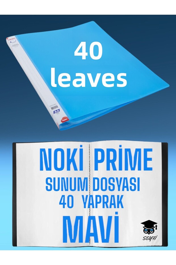 40 SHEETS BLUE A4 PRESENTATION FILE NOKY PRIME HIGH QUALITY POUCH THICKNESS DOMESTIC PRODUCTION