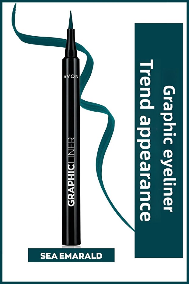 Graphic Pattern Liquid Eyeliner - Sharp Tip, Sea Emerald - 2
