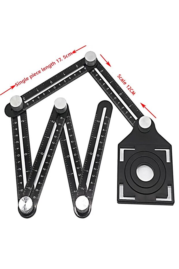 Tilter - Ruler Tile Hole Locator, Slide Folding Measuring Protractor Template Ruler - 2
