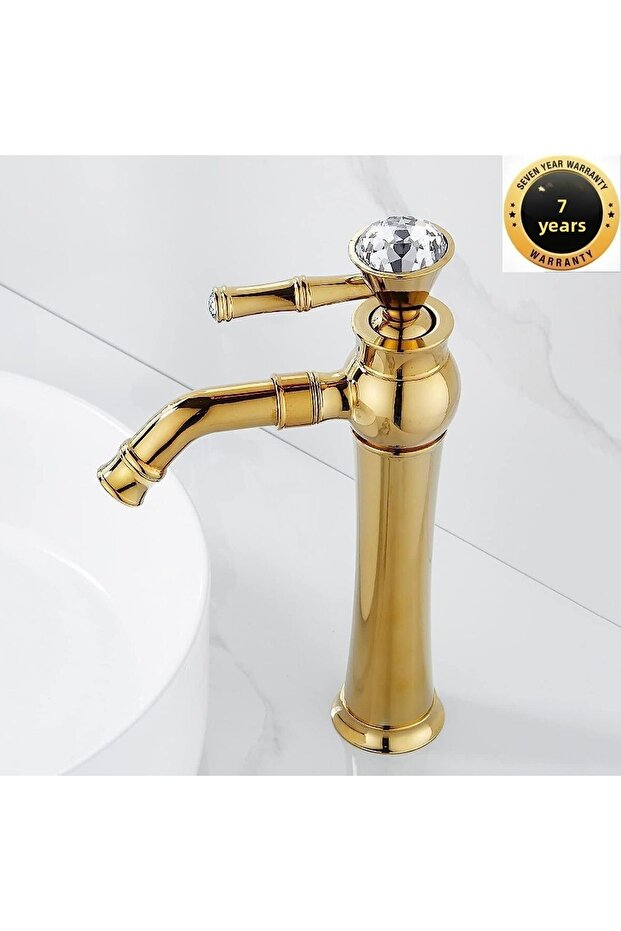 Bathroom Sink Faucet Gold Color Stone Model 7 Years Warranty Imported