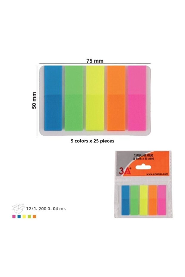 Post It, Colorful Adhesive Note Paper Index - 1