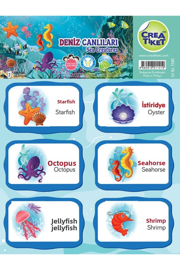 Creatiket Educational Sticker English*Turkish