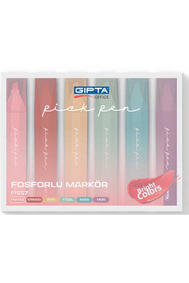 Pick Pen 6 Color Highlighter Marker Set - Bright Colors - 1