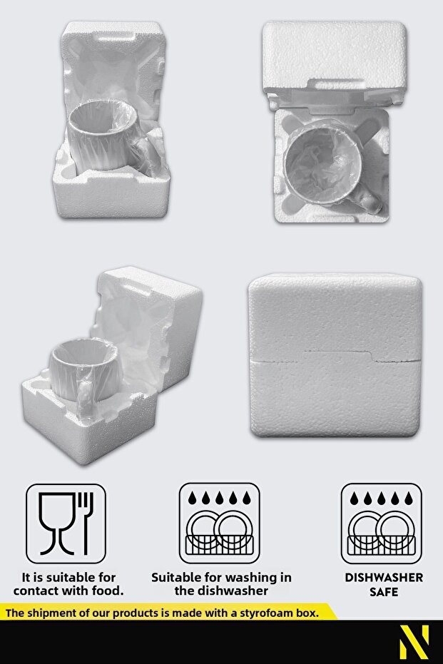 Gray Heart Patterned Colorful Mug – 330 ml Mug |   Stylish and Durable Design - 5