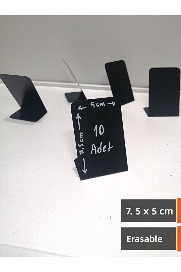 10 Pcs Erasable Blackboard Black Sticker Stand Black Decorative Label for Coffee Cafe Pastry Dessert