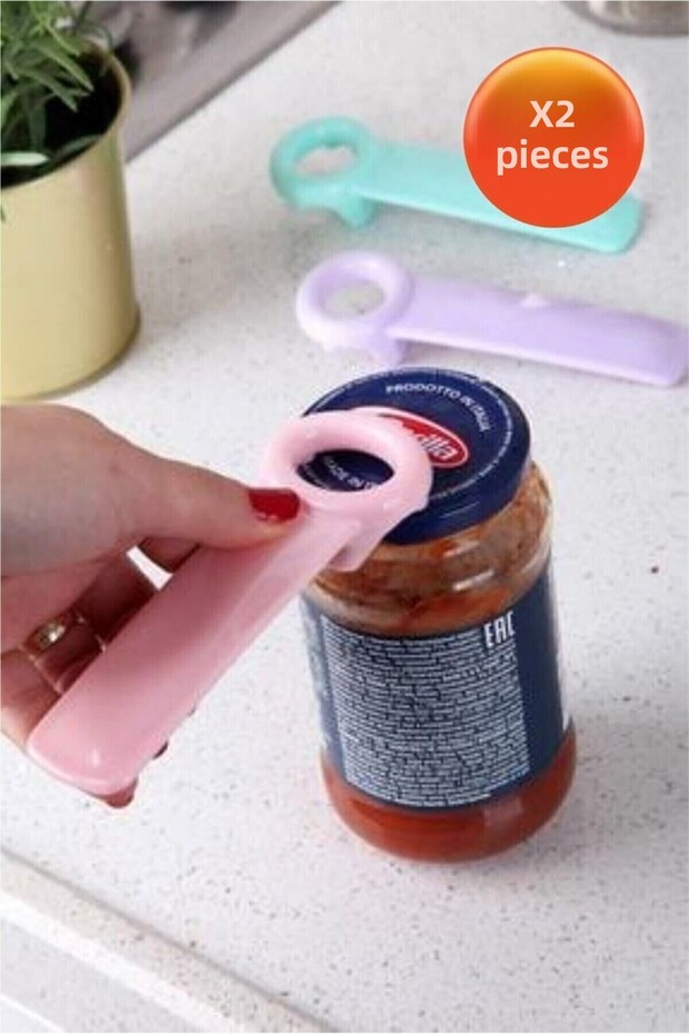 2 Pieces Hard Plastic Jar Opening Tool & Practical Colorful Opener Soda Cap Opener