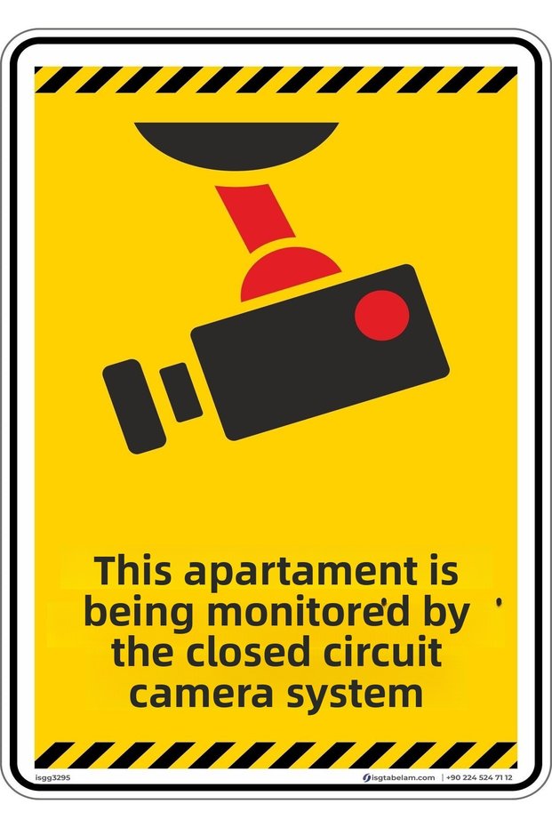 25X35Cm/Phosphorescent Composite/This Apartment Is Monitored by a Closed-Circuit Television System/V1