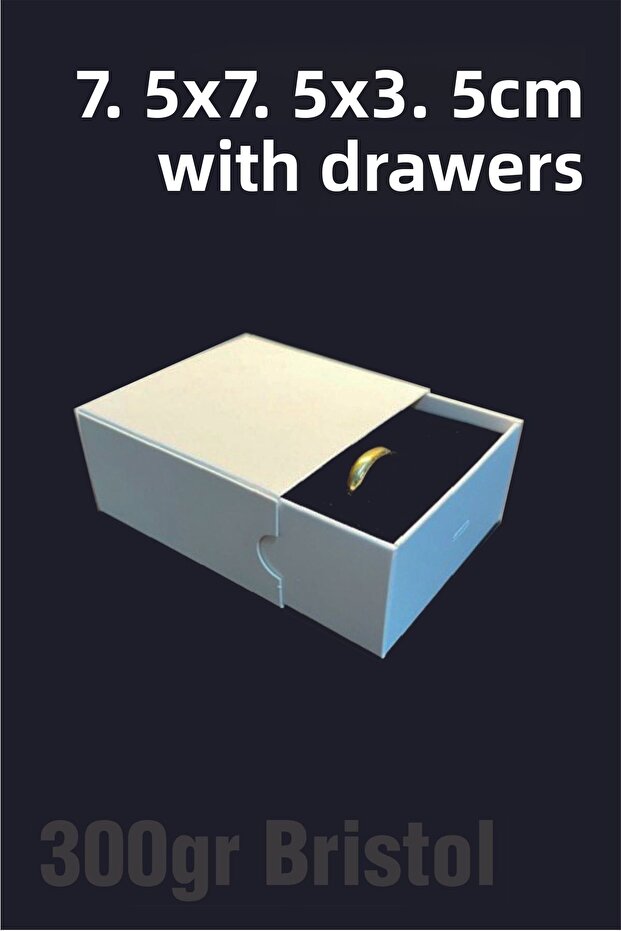 White 7.5X7.5X3.5Cm Jewelry Box with Drawer and Sponge, 18 Pieces, Shipped Disassembled.
