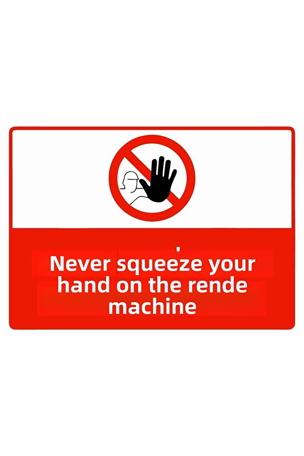 Never Put Your Hand in the Grate Machine Warning Sign Pvc A3 30X42 cm