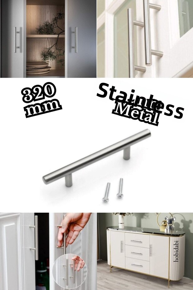 320 mm Inox Handle Stainless Tv Unit Bedroom Furniture Drawer Cloakroom Kitchen Cabinet Handle
