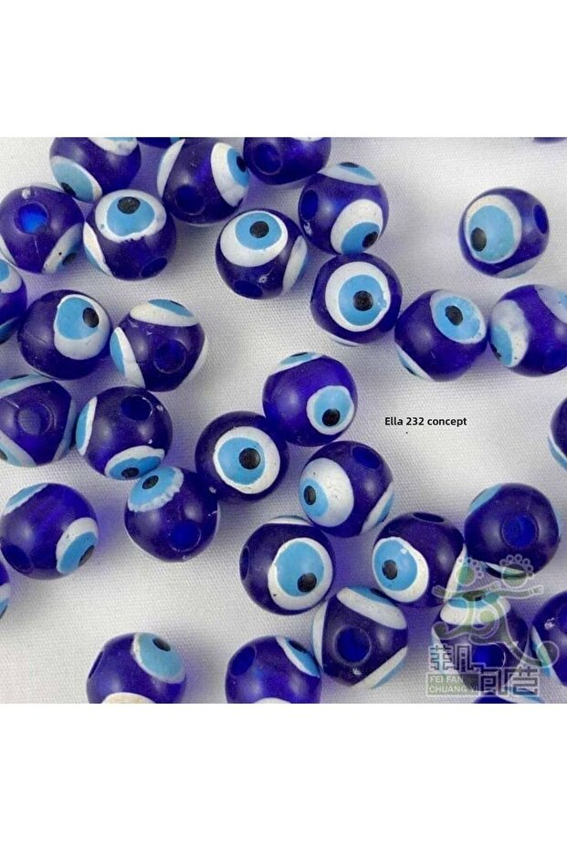 50 Pieces Plastic Evil Eye Beads - 10 mm - (With Wide Hole)