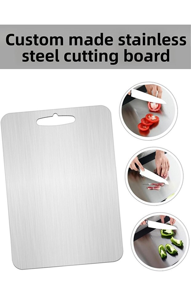 Premium High Quality Stainless Steel Durable Hygienic Non Slip Surface Kitchen Vegetable Meat Cutting Board