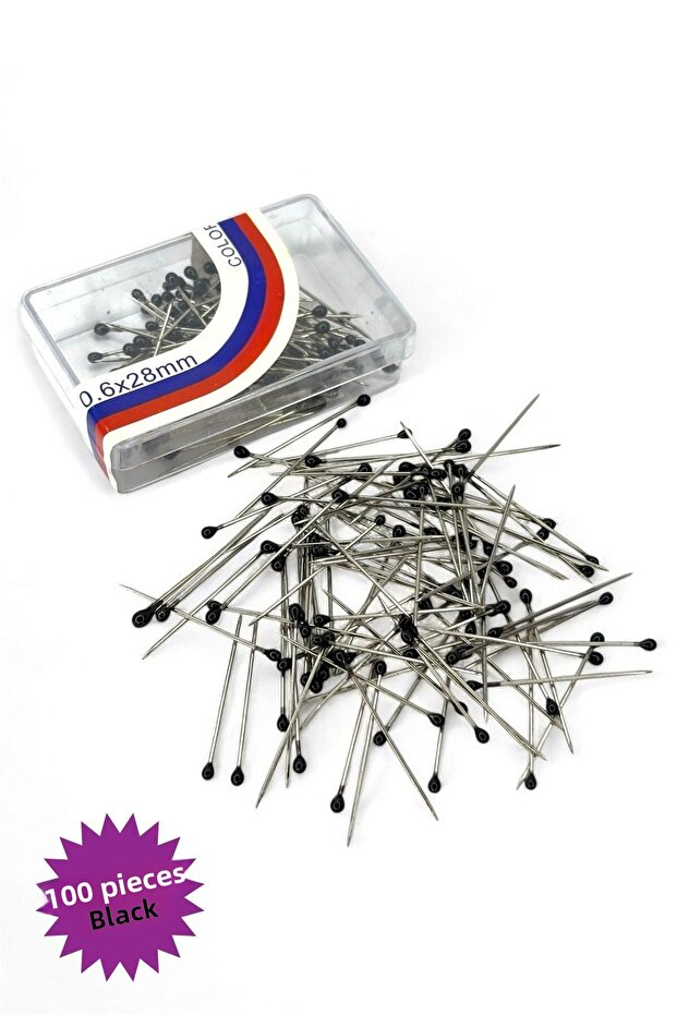 Bulk Needle Black 100 Pieces - Scarf and Shawl Needle Multi-Purpose Engagement Wedding Circumcision Jewelry Needle