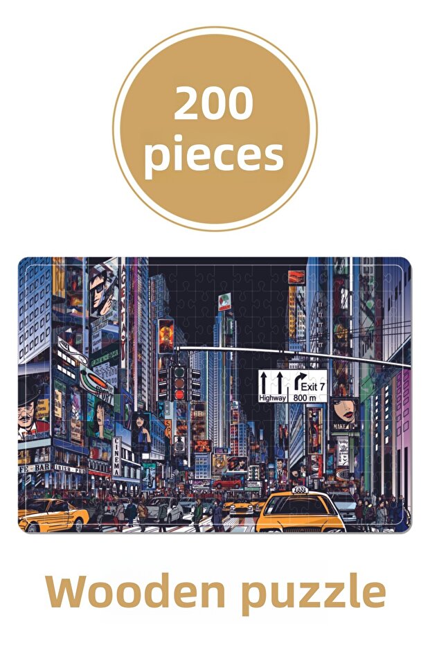200 Piece New York Streets Wooden Puzzle