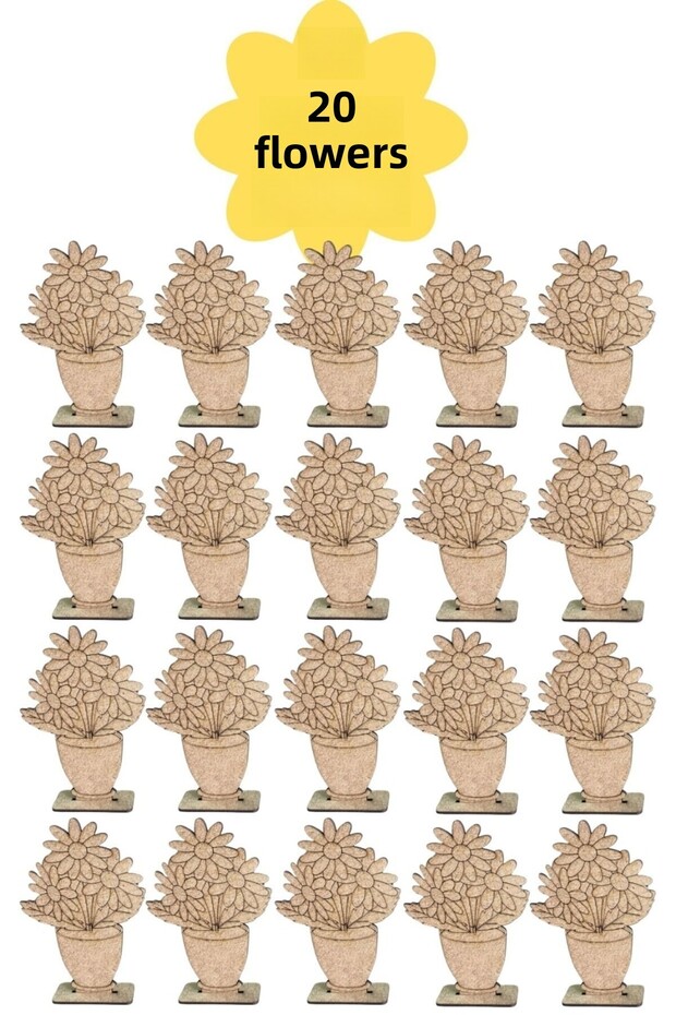 20 Li Vase Flower Wooden Toy Activity Karne Gift Summer School Nursery Kindergarten