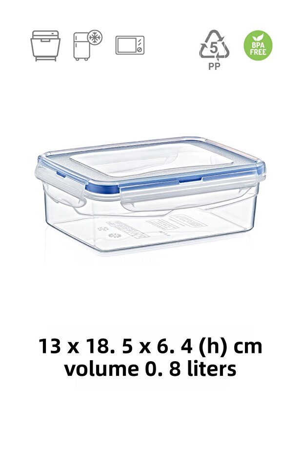 حاوية تخزين مستطيلة مقاومة للتسرب سعة 0.8 لتر (3 قطع) - 3