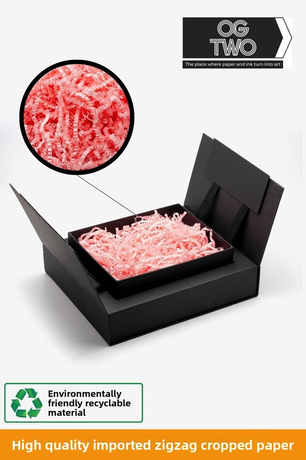 Premium Zig Zag Shredded Paper Gift Box Filler Pelur Shred 50 Gr Paper Pink for Decoration