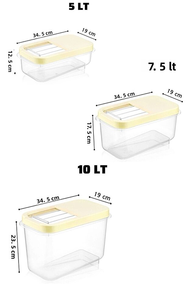 Multibox Set of 3 Easy Sliding Lid Multi-Purpose Food, Pulses etc. Storage Container - 3