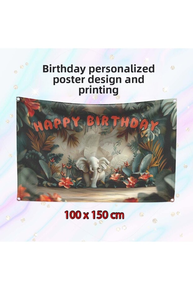 Happy Birthday Themed Birthday Concept Banner 100 X 150 cm