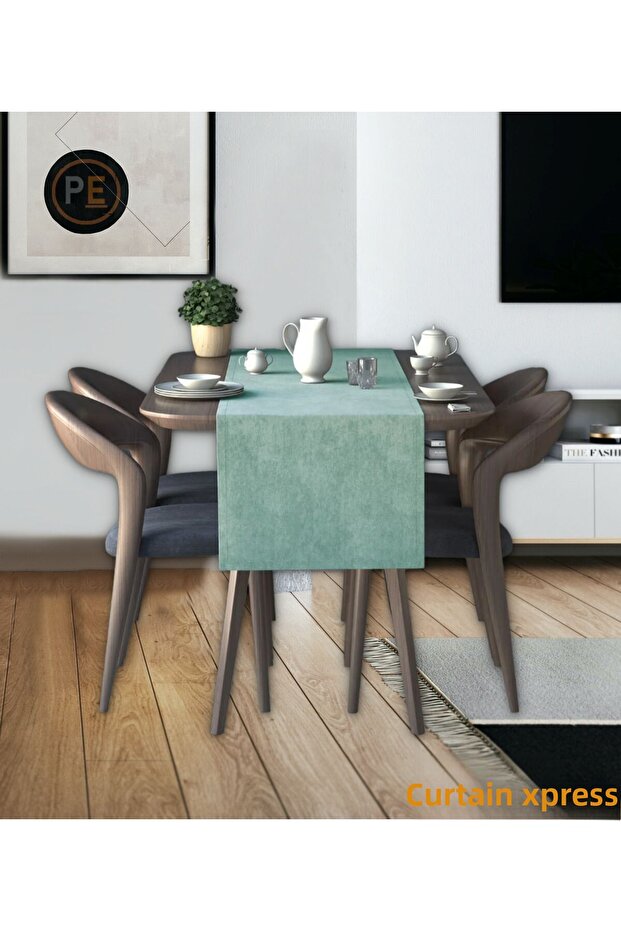 Soft Concept Velvet Texture Nil Green Runner - 1