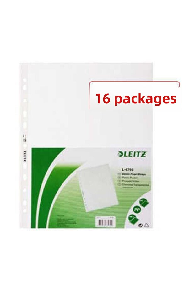 16 عبوة من ملفات أكياس Leitz مقاس A4 100 قطعة 4796