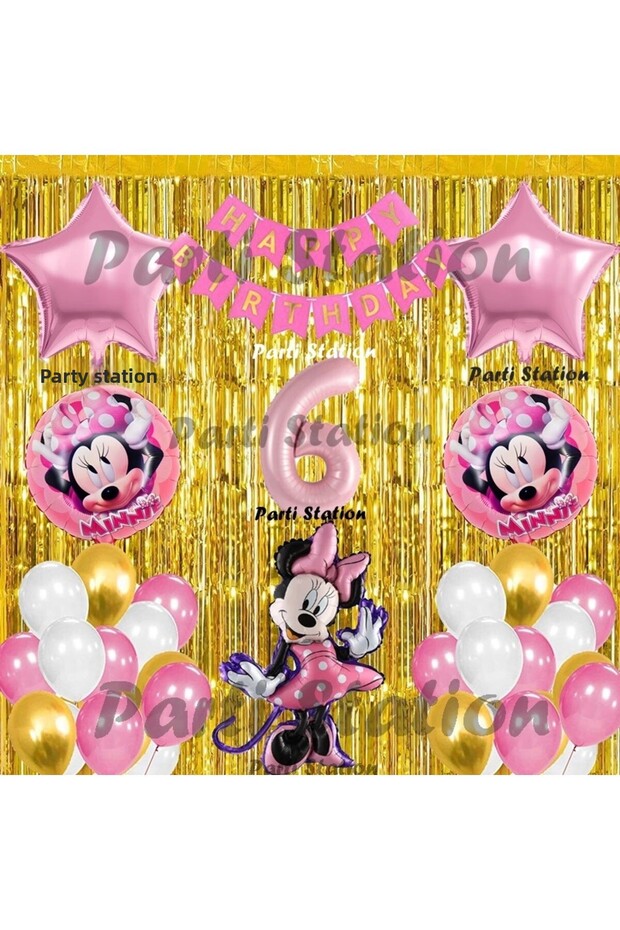 Minnie Mouse Balloon Set 6 Years Old Minnie Mouse Concept Birthday Party Balloon Set
