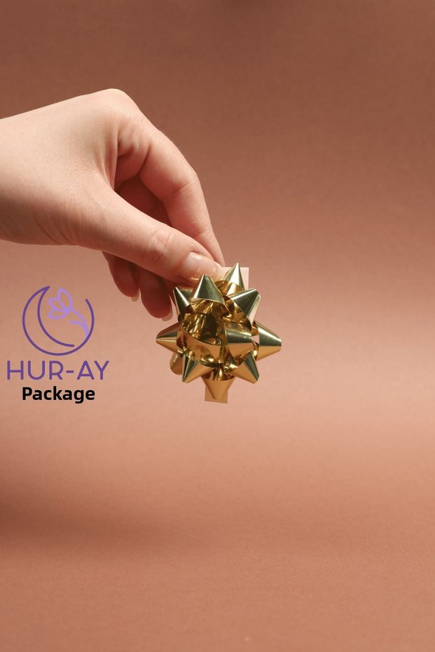 100 Pcs Gold Color Metallized Star Gift Ornament / Gold Raffia Gift Wrap Ornament Star