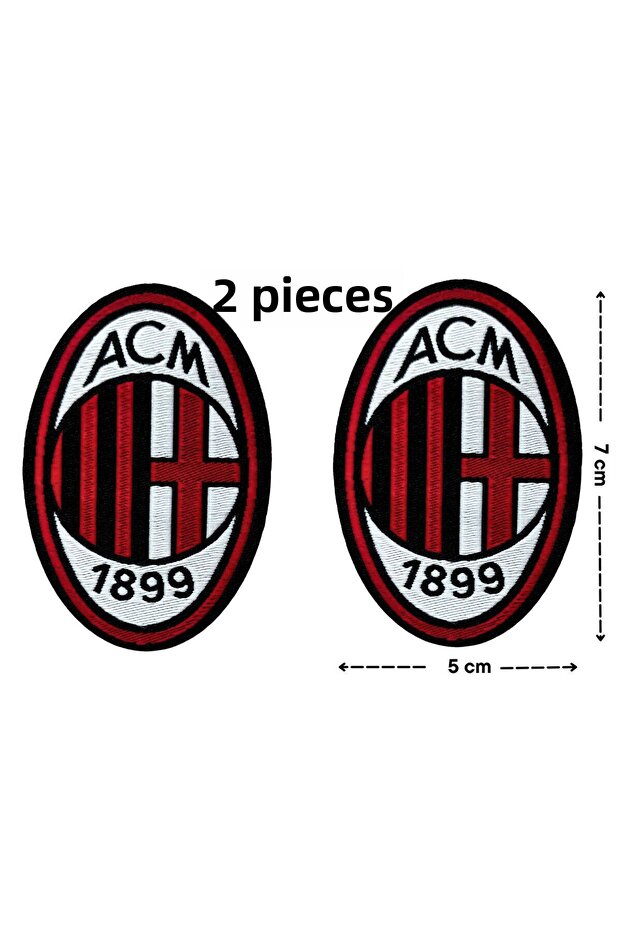 Iron-On Adhesive "AC Milan" ACM Football Team Woven Rigging/Patch