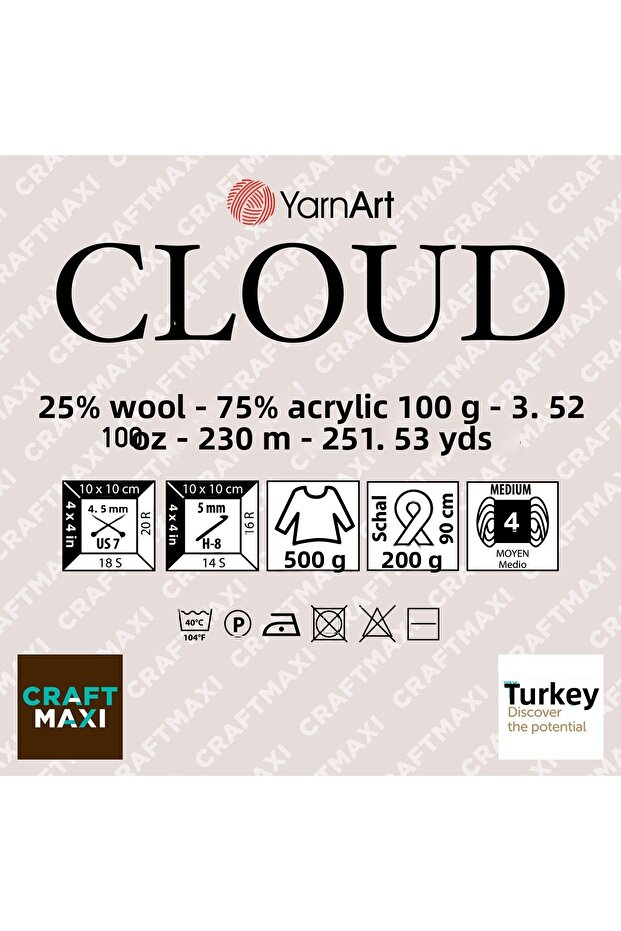 Ebruli Hand Knitted String Cloud - Ebruli-9204 - 4