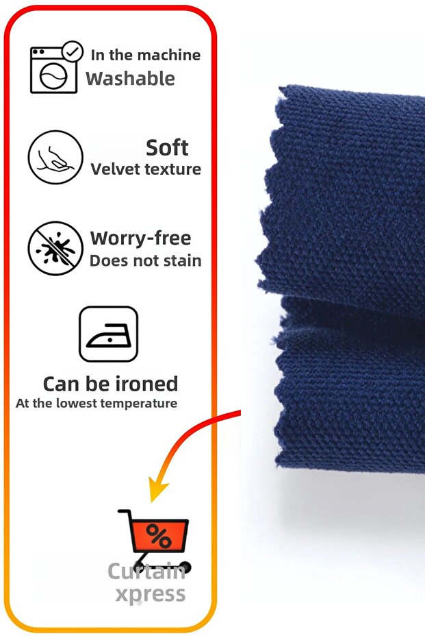 Soft Concept Velvet Texture Midnight Blue Runner - 3