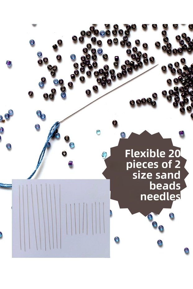 Miyuki Peyote Flexible Soft Needle Set 20 Pieces Sand Bead Needle for Brick Technique and Loom