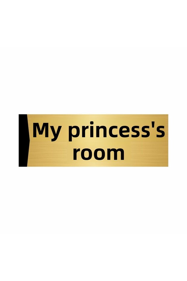 My Princess's Room 7X20Cm Gold Color Metal Directional Sign