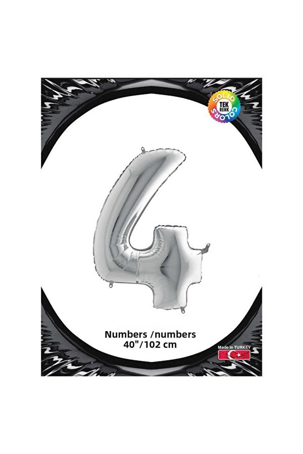 Kikajoy Number Foil Balloon 40" Silver - 4