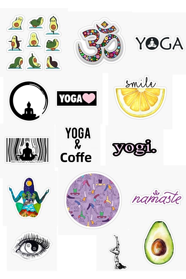 Yoga Printed Special Design Sticker Set of 15