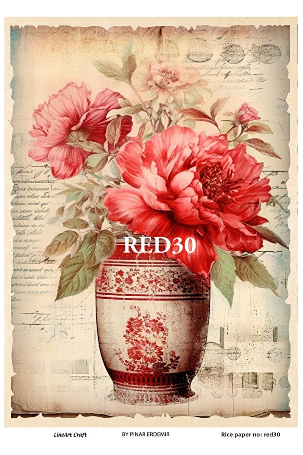 ورق تزيين الأرز RED30 - 29 × 42 سم