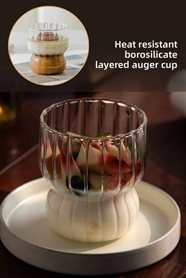 Heat Resistant Borosilicate Folded Twist Shaped Cup| Coffee and Presentation Glass - 1 Piece 260 Ml